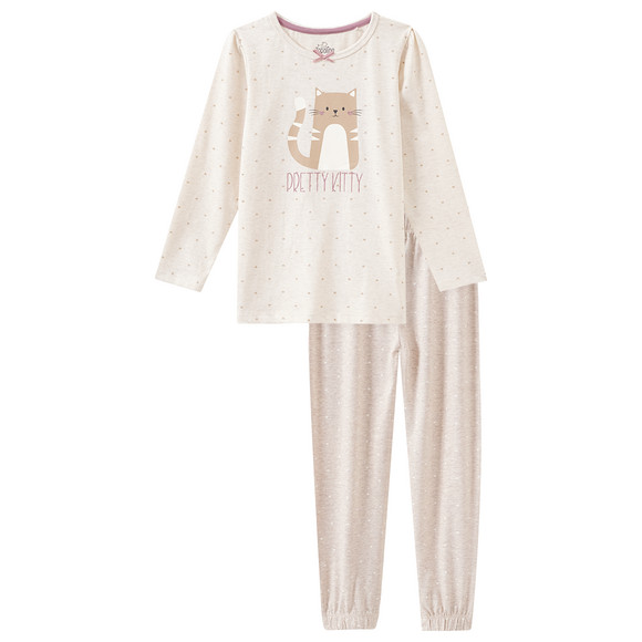 Mädchen Schlafanzug mit Katzen-Motiv