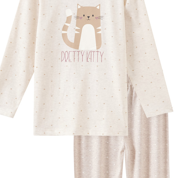 Mädchen Schlafanzug mit Katzen-Motiv
