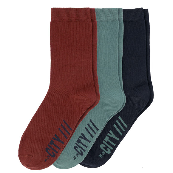 3 Paar Jungen Socken mit Schriftzug