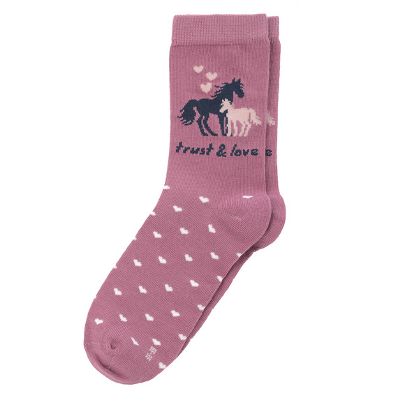 3 Paar Mädchen Socken mit Pferde-Motiven