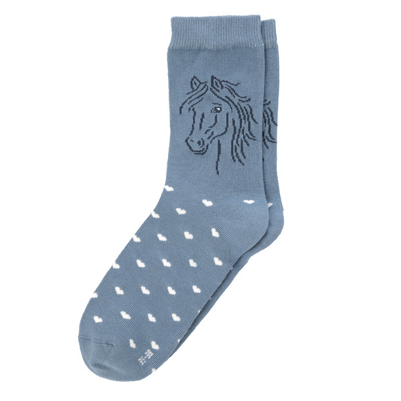 3 Paar Mädchen Socken mit Pferde-Motiven