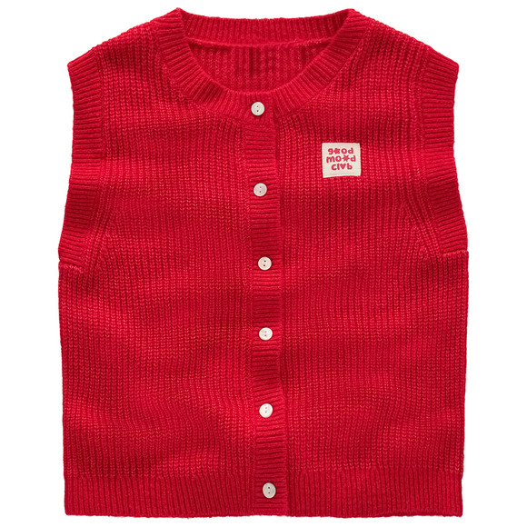 Gebreid meisjesvest met wol