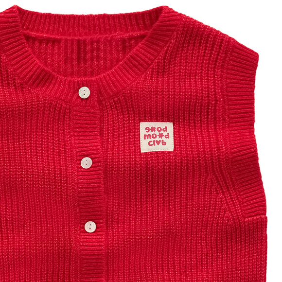 Gebreid meisjesvest met wol