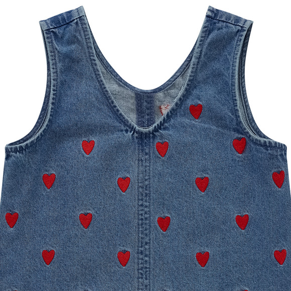 Mädchen Jeanskleid mit Stickerei