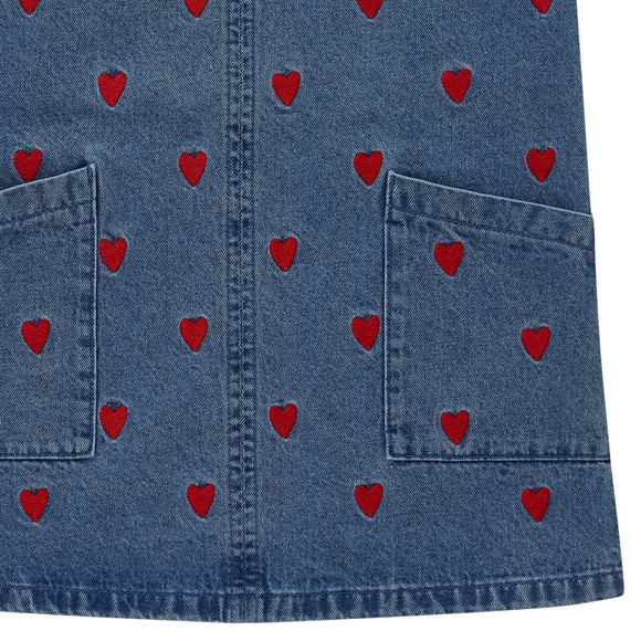 Mädchen Jeanskleid mit Stickerei