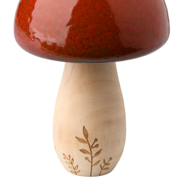 Großer Deko-Pilz mit glänzender Oberfläche