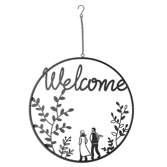 Deko-Metallhänger mit Welcome-Schriftzug