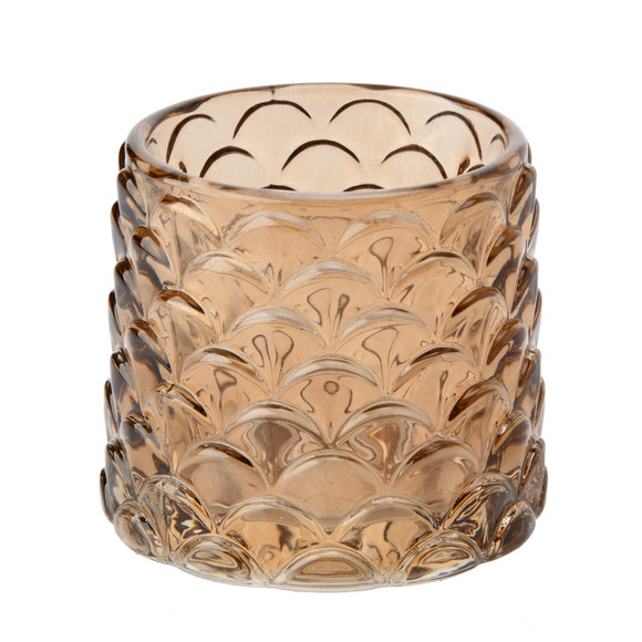 Windlicht aus Glas im Zapfendesign