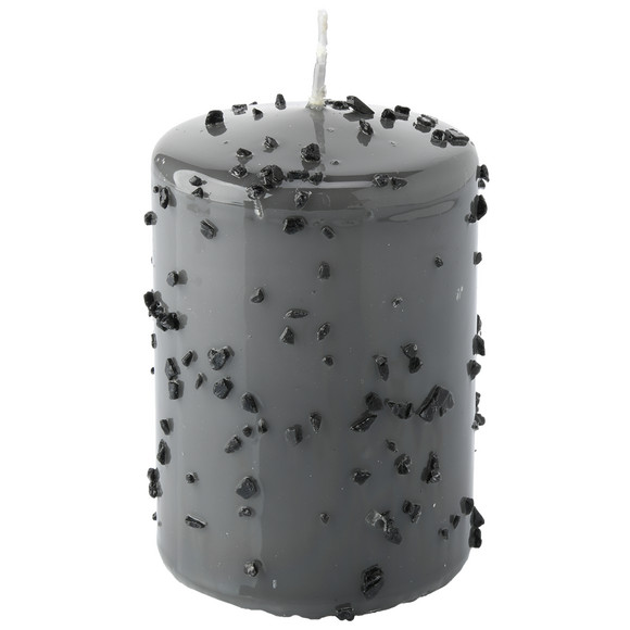 Kaars met Kerst design grijs