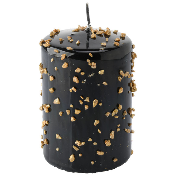 Kaars met Kerst design zwart