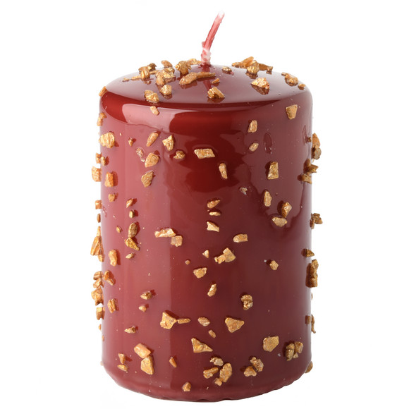 Kaars met Kerst design rood