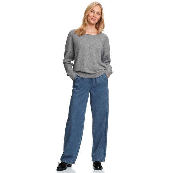 Damen Strickpullover mit U-Boot-Ausschnitt