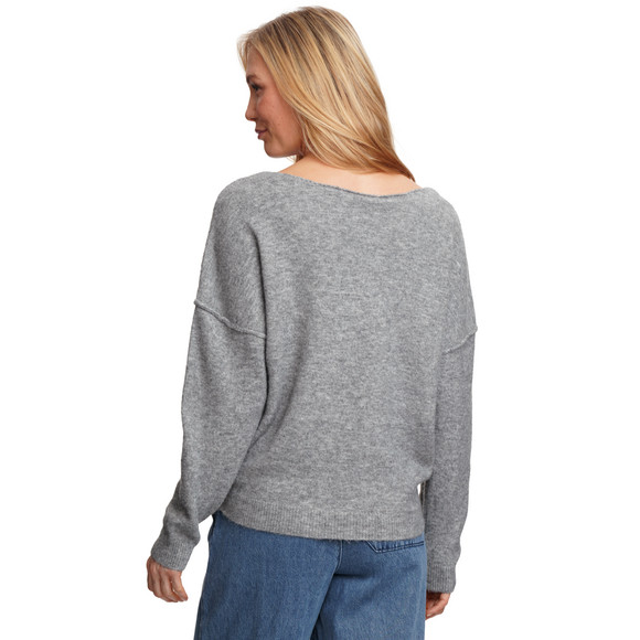 Damen Strickpullover mit U-Boot-Ausschnitt
