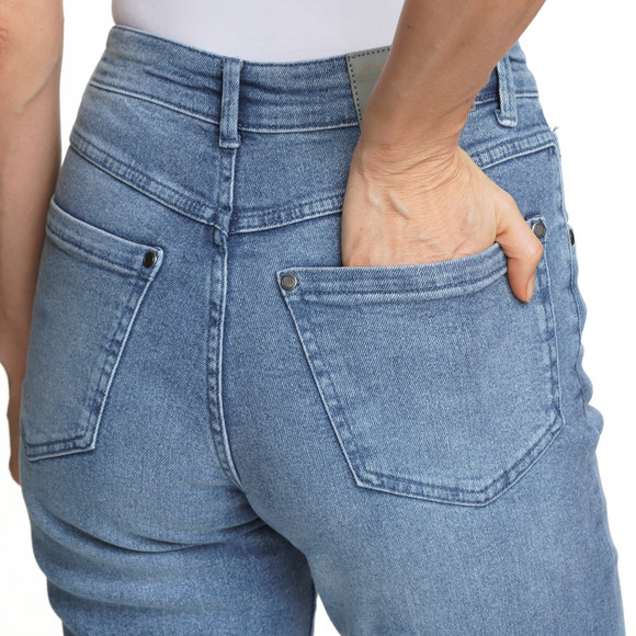 Damen Mom-Jeans mit Used-Waschung