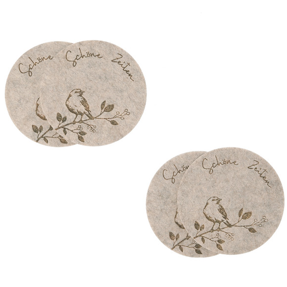 4 Filz-Untersetzer mit Motiven