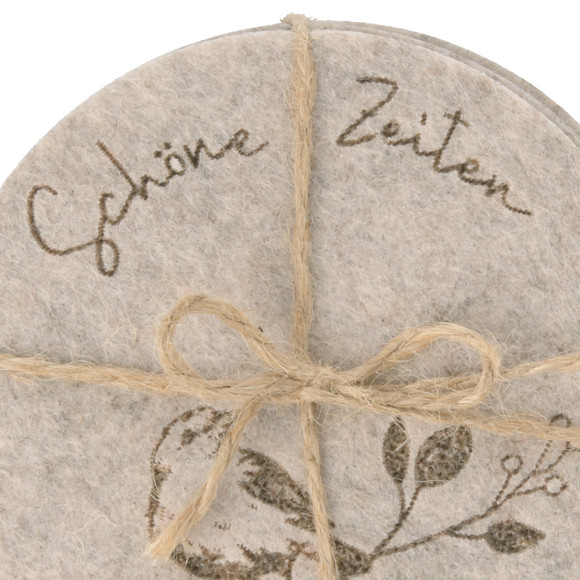 4 Filz-Untersetzer mit Motiven