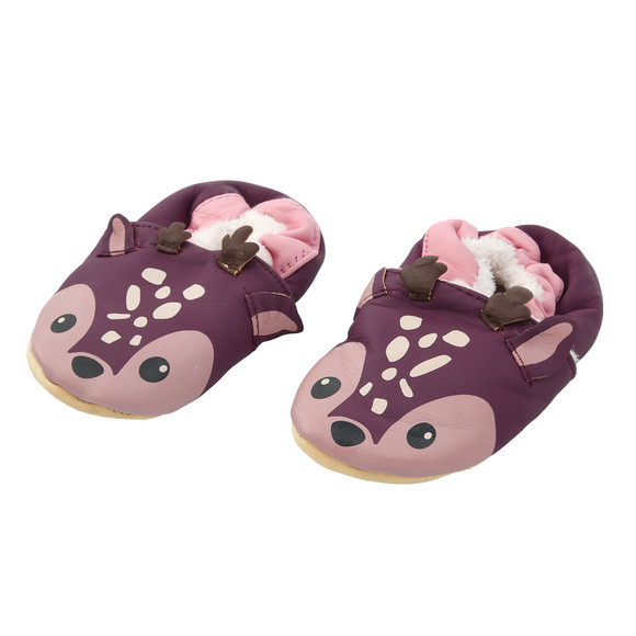 Kruipschoenen van babyleer met hertenmotief