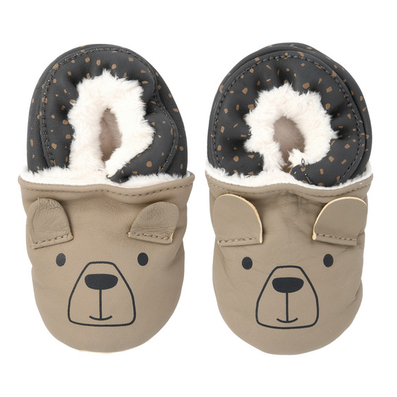 Kruipschoenen van babyleer met hertenmotief