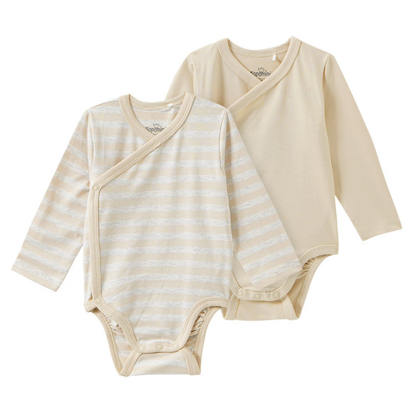 2 Baby Wickelbodys mit Bio-Baumwolle