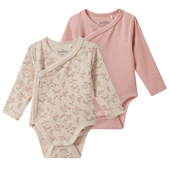 2 Baby Wickelbodys aus Bio-Baumwolle