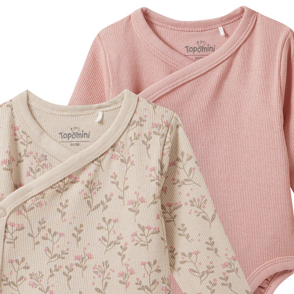 2 Baby Wickelbodys aus Bio-Baumwolle