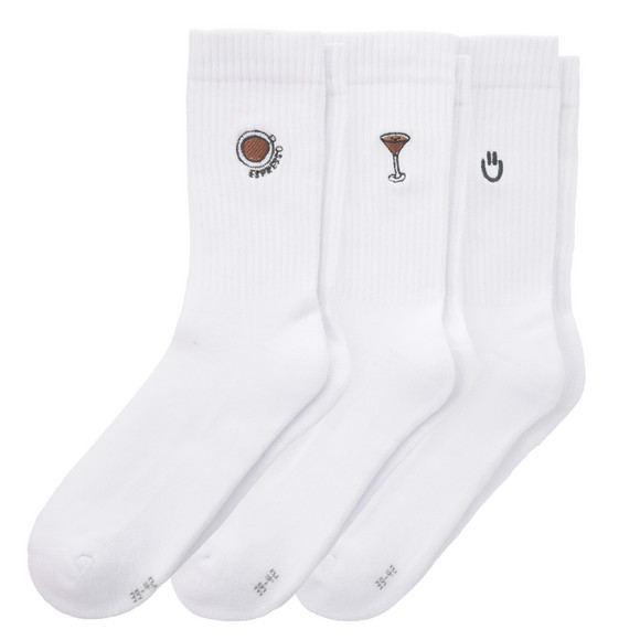 3 paar herensportkousen met borduursel