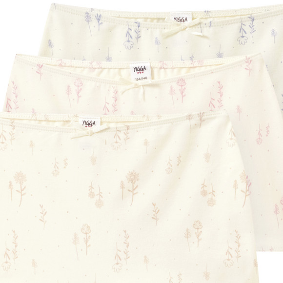 3 Mädchen Pantys mit floralem Print