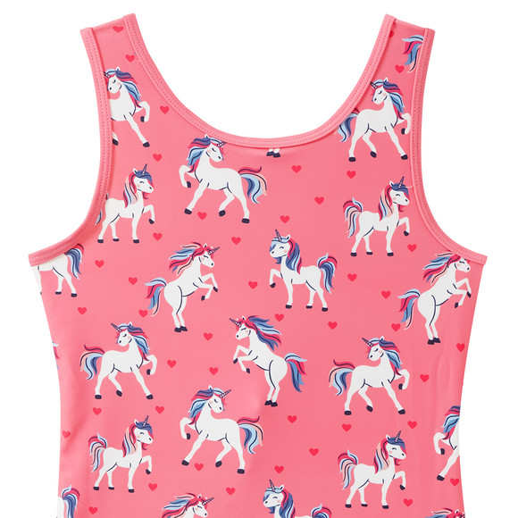 Mädchen Badeanzug mit Einhorn-Print