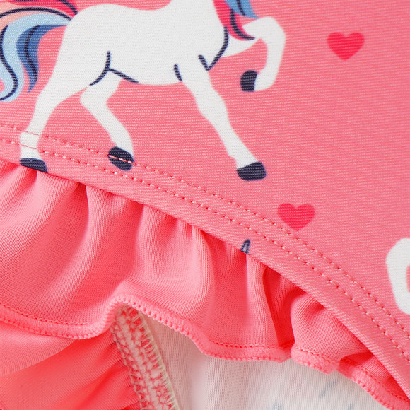 Mädchen Badeanzug mit Einhorn-Print