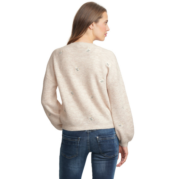 Gebreide damestrui met all-over borduursel