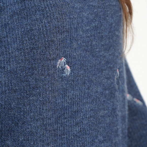 Damen Strickpullover mit Allover-Stickerei