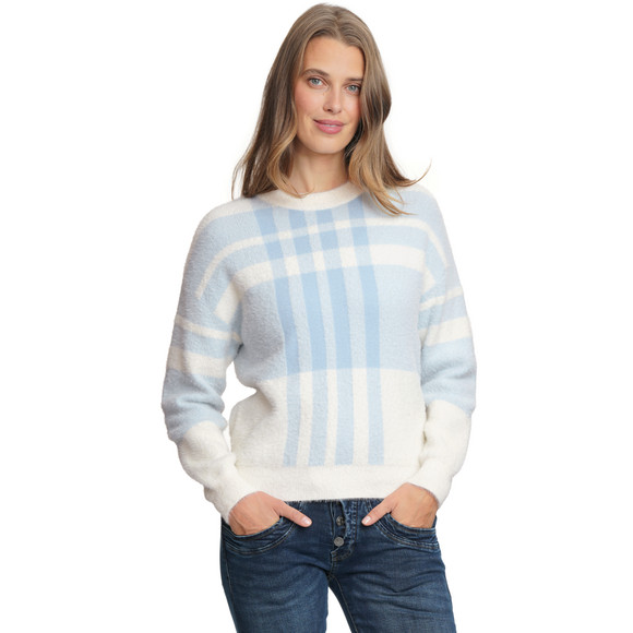 Damen Strickpullover mit Karomuster