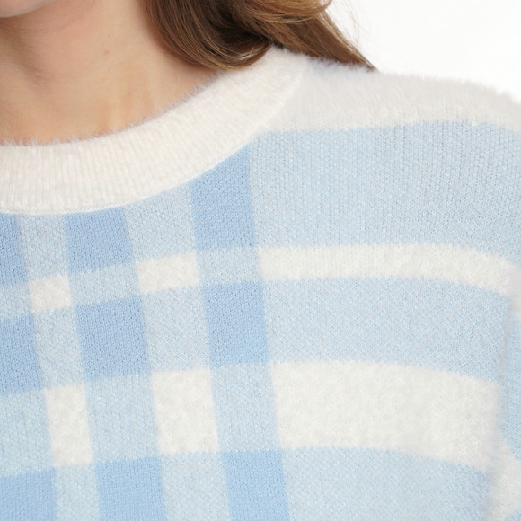 Damen Strickpullover mit Karomuster