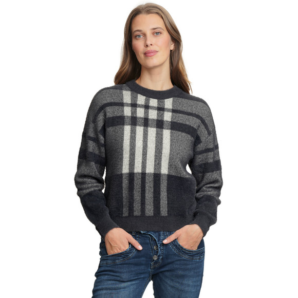 Damen Strickpullover mit Karomuster