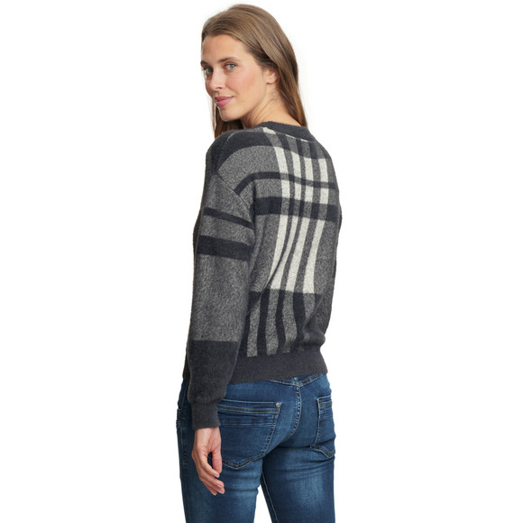 Damen Strickpullover mit Karomuster