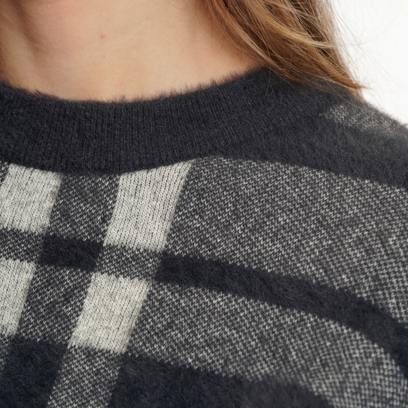 Damen Strickpullover mit Karomuster