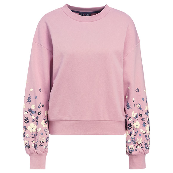 Damen Sweatshirt mit Blumen-Print
