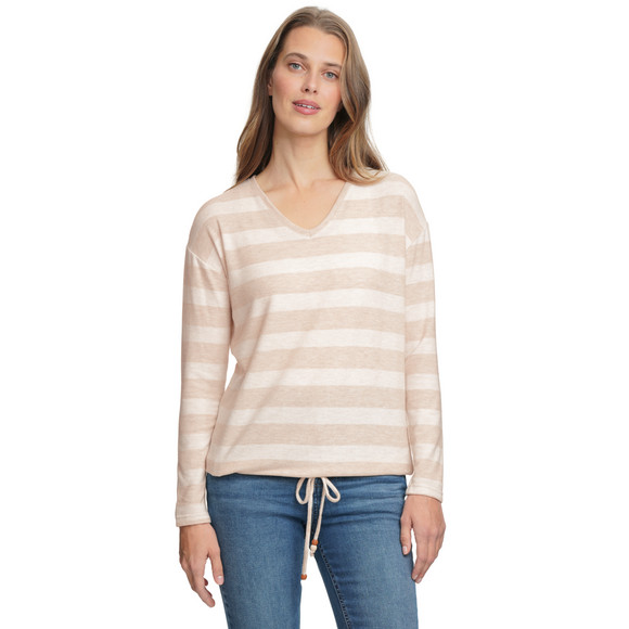 Damesshirt met lange mouwen en strepen