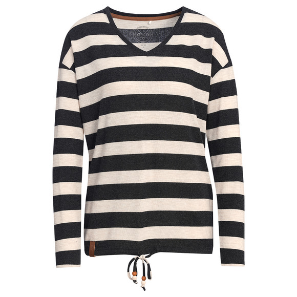 Damesshirt met lange mouwen en strepen