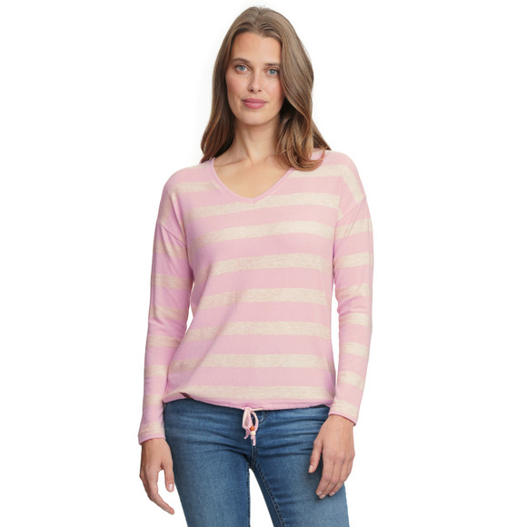 Damesshirt met lange mouwen en strepen