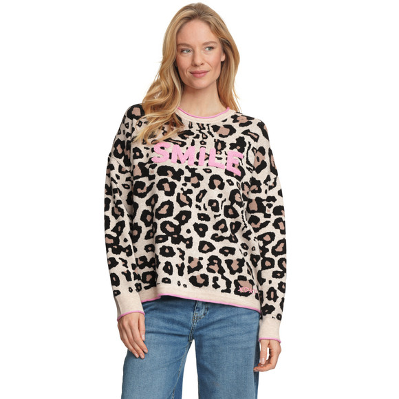 Damen Strickpullover im Leo-Look