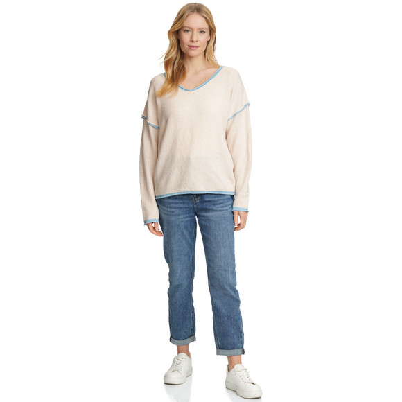 Damen Strickpullover mit V-Ausschnitt