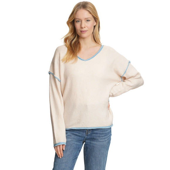 Damen Strickpullover mit V-Ausschnitt