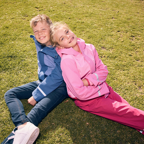 3-in-1 Kinder Regenjacke mit Colourblocking