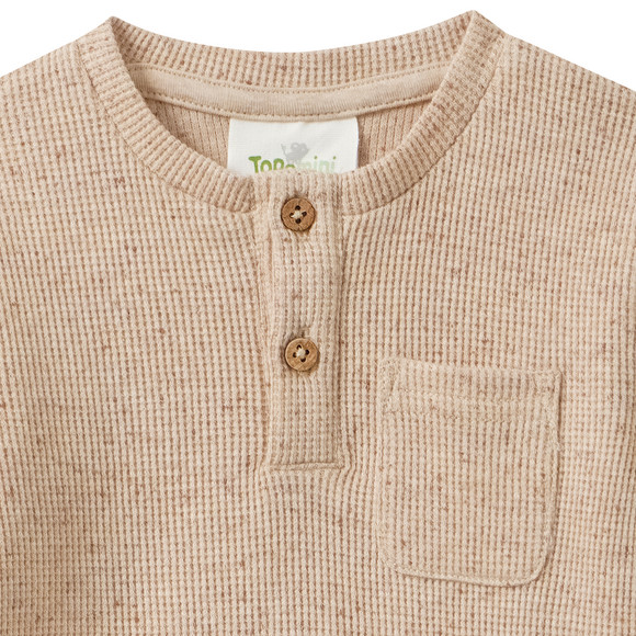 Baby shirt met lange mouwen en wafelstructuur
