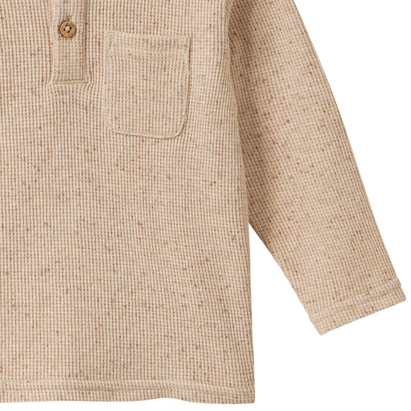 Baby shirt met lange mouwen en wafelstructuur