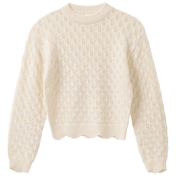 Mädchen Strickpullover mit Ajour-Muster