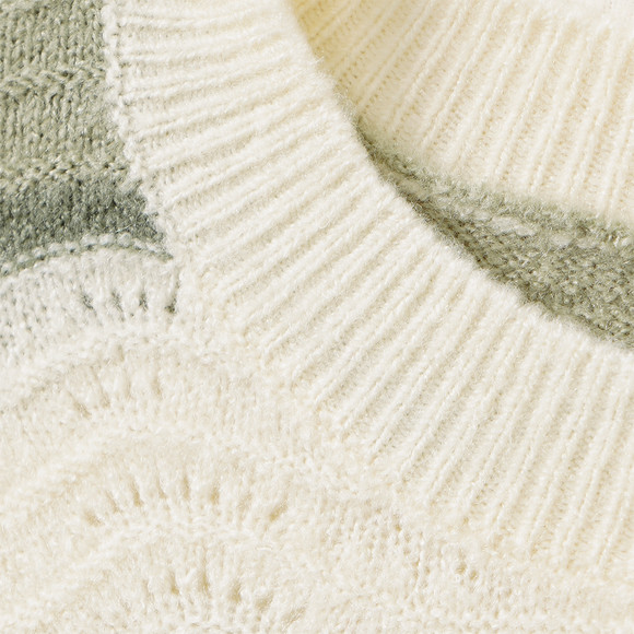 Gebreide meisjestrui met golfpatroon