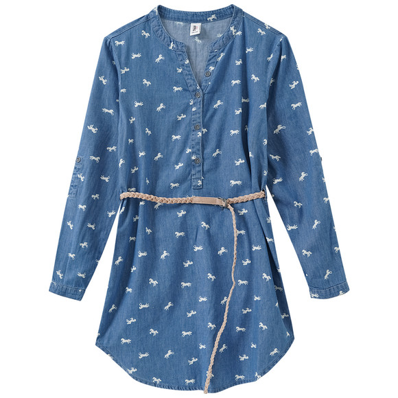 Mädchen Kleid im Denim-Look