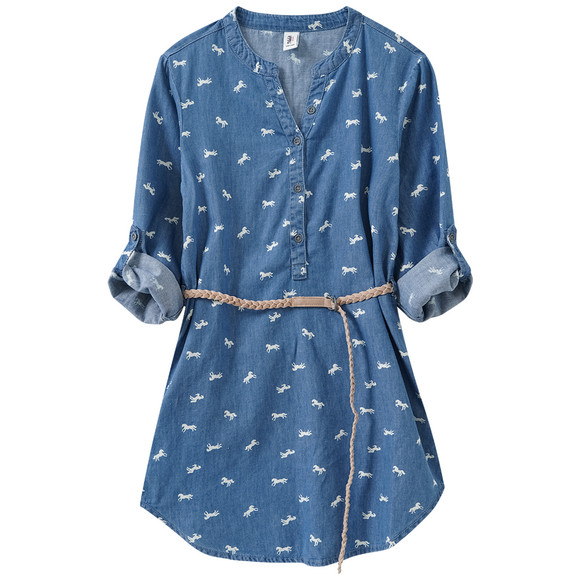 Mädchen Kleid im Denim-Look